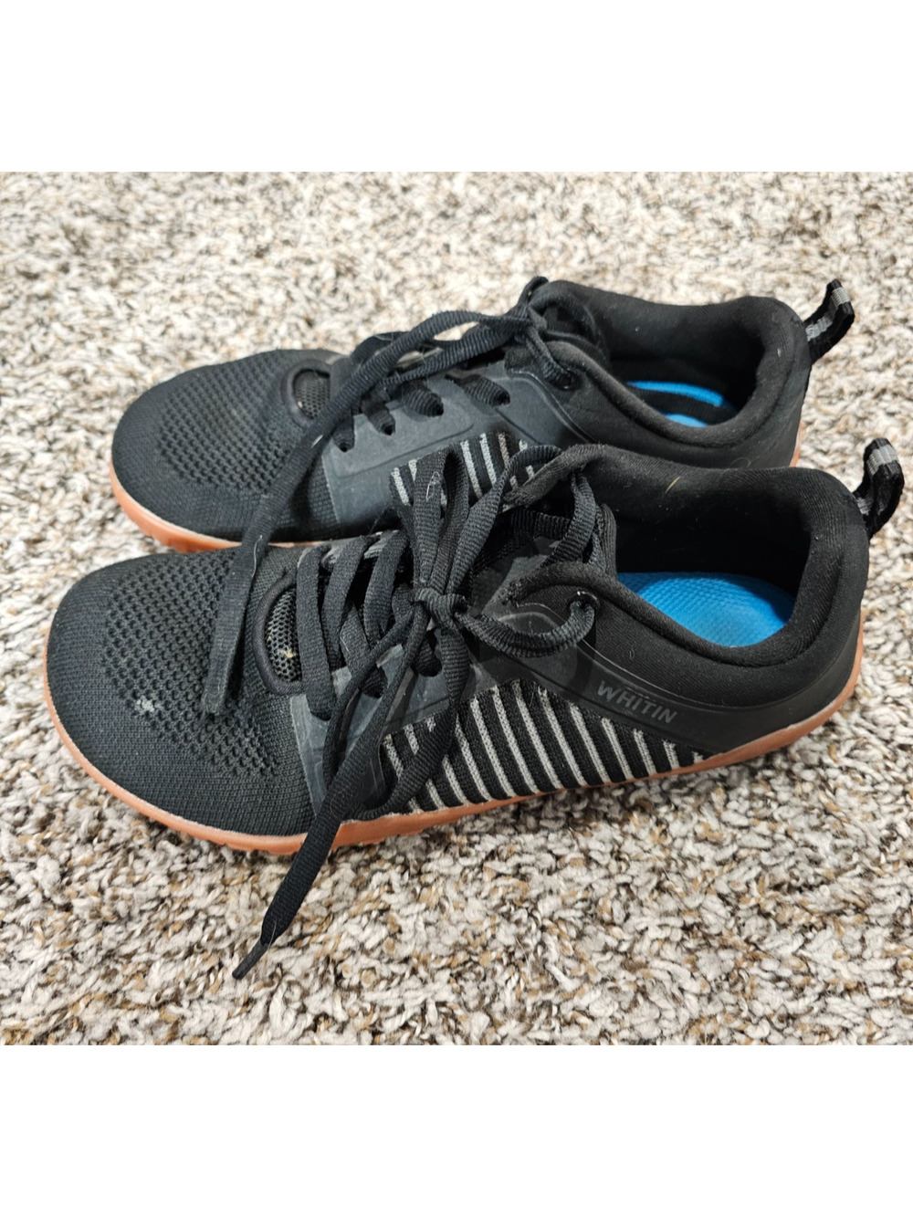 WHITIN barefoot minimalist trail running shoes Mens Sz 41 (US 9-9.5) Black